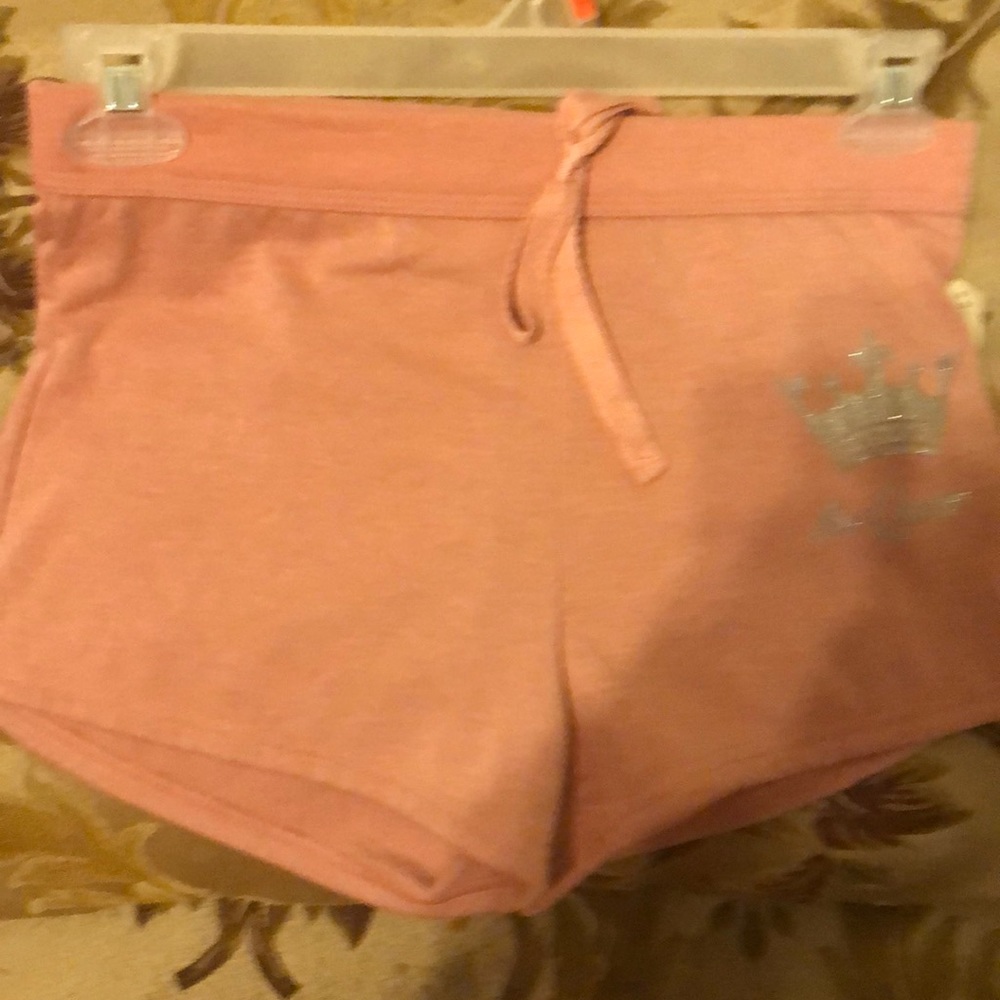 Pink colored with silver glitter The Queen shorts